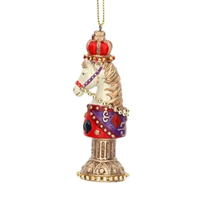 Image of Gisela Graham Purple Horse Chess Piece Resin Decoration 8 cm