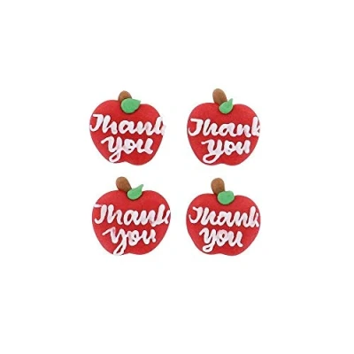 Image of Thank You Apple Sugar Decorations 12 piece single