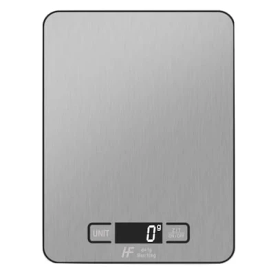 Image of HomeFashion Digital Kitchen Scales Food Scale Large Platform Electronic Cooking with Backlit LCD Display Multifunction for Home Office Use 10kg 1g (Stainless Steel)