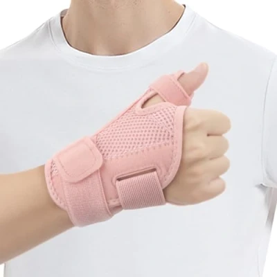 Image of OWill Carpal Tunnel Wrist Splint Thumb Support for Arthritis Pain Relief Right Hand Left Brace Tendonitis (Pink)