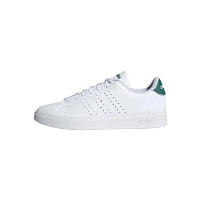 Image of adidas Men&#039;s Advantage 2.0 Shoes, Cloud White/Core Black/Green, 6.5 UK