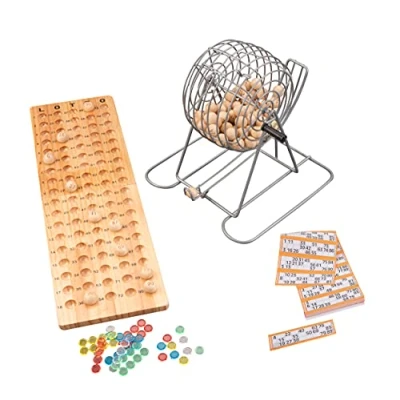 Image of Engelhart Metal Bingo Lattocage 10&quot; whith 90 wooden balls and controll board