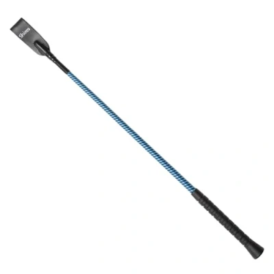 Image of Shires Rubber Grip Whip Navy/Baby Blue 21 Inch