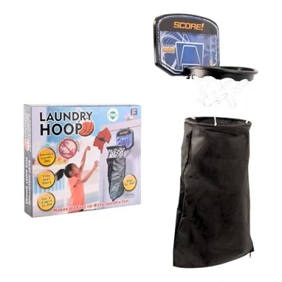 Image of ADEPTNA NEW LAUNDRY HAMPER HOOP BASKETBALL CLOTHES BAG BASKET DOOR ROOM STORAGE BIN