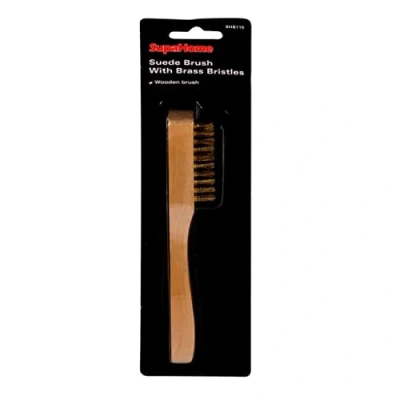 Image of Supahome Suede Brush With Brass Bristles Cleans &amp; Repairs Shoes Boots Coats
