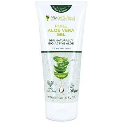 Image of PraNaturals Pure Aloe Vera Gel 200ml Soothing &amp; Hydrating, Rich in vitamins, bug bites and minor burns, Ideal for all skin types, Cruelty free Vegan