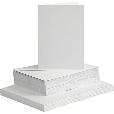 Image of Cards &amp; Envelopes, card size 10,5x15 cm, envelope 11,5x16,5 white, 50sets
