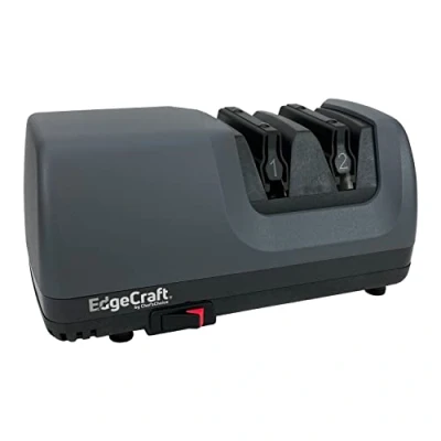 Image of EdgeCraft E315 Electric Knife Sharpeners for 15 Degree Straight and Serrated Knives Diamond Abrasives Precision Angle Control, 2 Stage, Gray