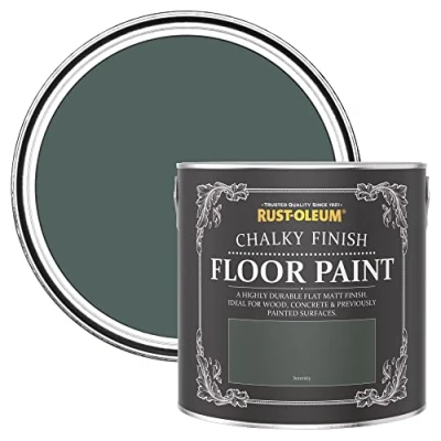 Image of Rust Oleum Green Scratch Resistant Floor Paint in Matt Finish Serenity 2.5L
