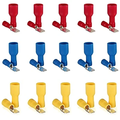 Image of Ruidee 120PCS Insulated Male/Female Spade Connector Quick Splice Wire Terminals Crimp Connectors Kit Red，Blue，Yellow（UPSZ)