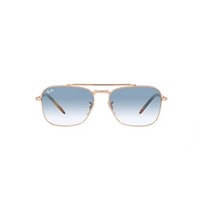 Image of Ray Ban Square Unisex Rose Gold Blue Gradient RB3636 New Caravan Metal One Size