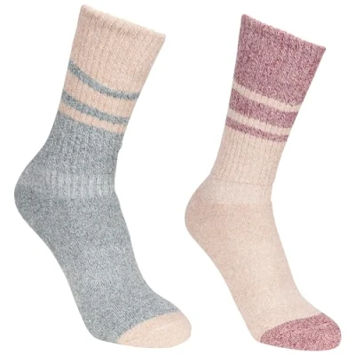 Image of Trespass Womens Walking Socks Anti Blister Tacter Inner Lining 2 Pack Hadley
