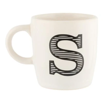 Image of FabFinds Hugga Mug with Initials Classic Ceramic Large Gift Coffee Cups 330ml (S)