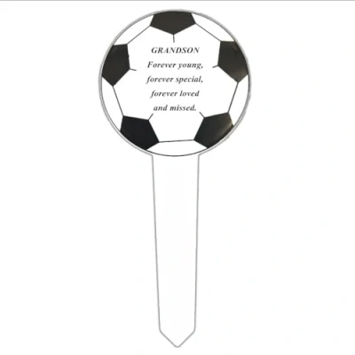 Image of Angraves Special Grandson Football Memorial Remembrance Verse Ground Stake Plaque Tribute