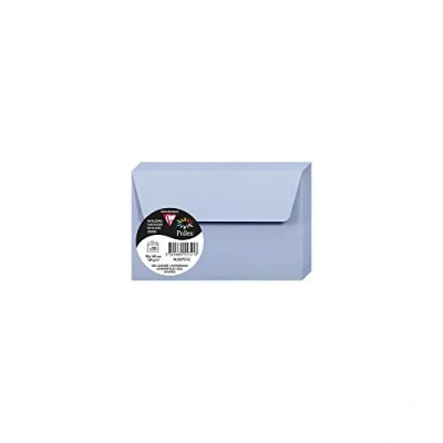 Image of Clairefontaine Ref 55721C Pollen Adhesive Envelopes (Pack of 20) 90 x 140mm Sized, 120gsm Paper, Printer Compatible, Acid Free, Strip for Easy Seal Lavender Blue