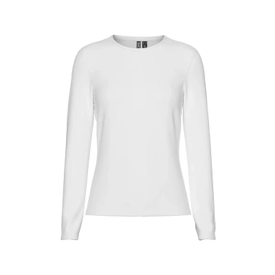 Image of PIECES Women&#039;s Pcsirene Ls Tee Noos Long Sleeve Top, White (Bright White), 40 (Manufacturer Size: Large)