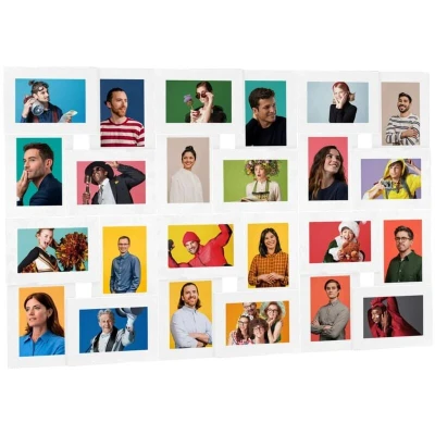 Image of vidaXL Collage Photo Frame for 24x(10x15 cm) Picture White MDF