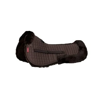 Image of LeMieux Merino+ Half Saddle Pad English Pads for Horses Equestrian Riding Equipment and Accessories (Brown Small)