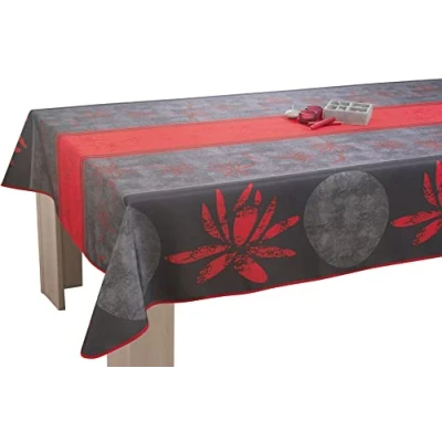 Image of Le linge de Jules Stain Resistant Tablecloth Lotus Red Rectangular 150 x 300 cm