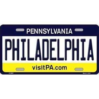 Image of DOGT Philadelphia Pennsylvaniatate Background Novelty Metal License Plate Vintage TIN SIGN Size: Approx. 20 * 30cm/ 7.8 11.8 inch(L W)
