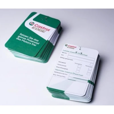 Image of Castrol 50 x oil change tags, changes, notes