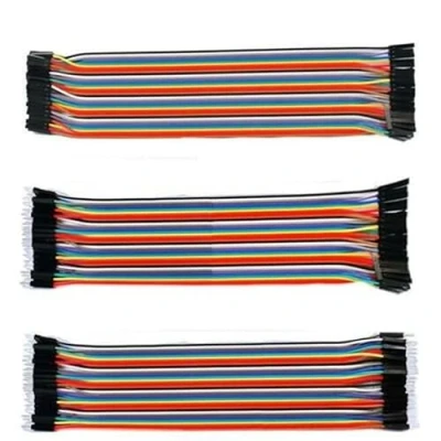 Image of SB COMPONENTS Jumper Wires 120pcs Multicolored Dupont Wire 40pin Male to Female, Male, Female Breadboard Ribbon Cables Kit Compatible with Arduino Projects