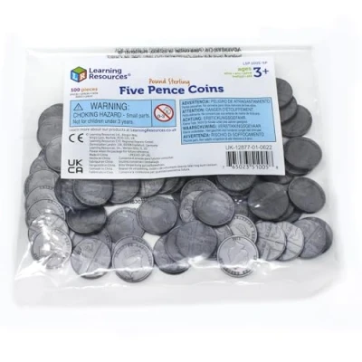 Image of Learning Resources Five Pence Coins, Set of 100
