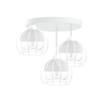 Image of Solo Semi Flush Light White, 30cm, 3x E27