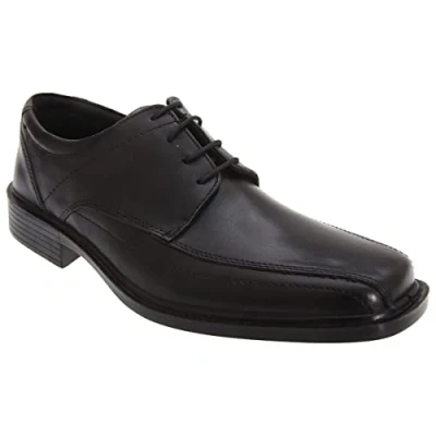 Image of Mens ROAMERS &#039;Lightweight&#039; 4 Eye Tramline Panel Tie Shoes Black Leather, UK 7 / EU 41