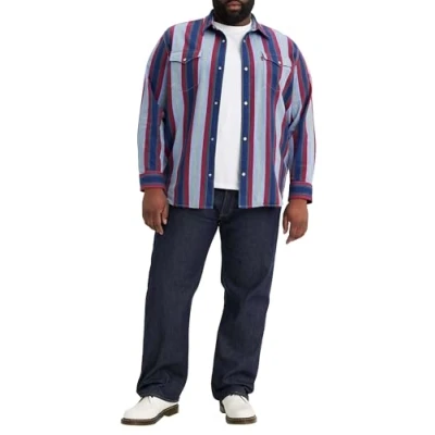 Image of Levi&#039;s Men&#039;s 501 Original Fit Big &amp; Tall Trousers, Rainforest Rigid Selvedge, 40W / 32L