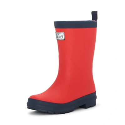 Image of Hatley Boy&#039;s Unisex Kids Classic Wellington Rain Boots Boat, Red &amp; Navy, 3 UK Child