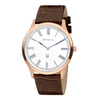 Image of Orphelia Lavardin Men&#039;s Quartz Watch with Silver Dial Analogue Display and Brown Leather Strap 61600