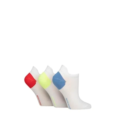 Image of Women&#039;s 3 Pair SOCKSHOP Poly Sports No Show Socks White / Nautical 4 8