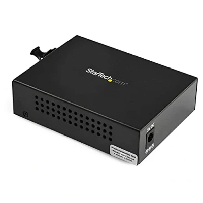 Image of StarTech.com Multimode (MM) LC Fiber Media Converter for 10/100/1000 Network 550m Gigabit Ethernet 850nm with SFP Transceiver (MCM1110MMLC)