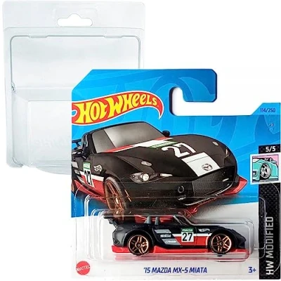 Image of Hot Wheels &#039;15 Mazda MX 5 Miata HW Modified 5/5 (114/250) HKH87 Short Card Mattel 2023 + Blister &amp; Protector Pack Friki Monkey