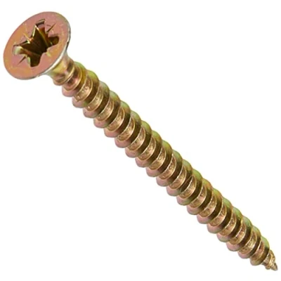 Image of ForgeFix Multi Purpose Single Thread Screws 4.0 x 45mm Zinc Yellow Passivated Box 200