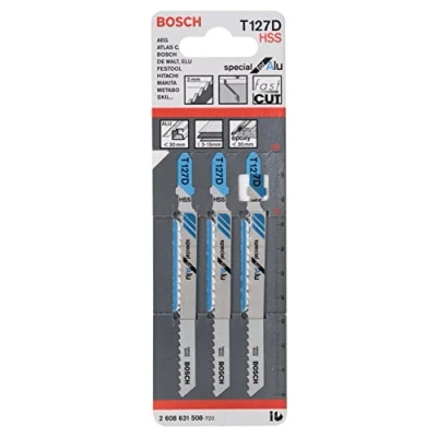 Image of Bosch Professional 3x Jigsaw Blade T 127 D Special for Alu (for Aluminium sheets, Accessories Jigsaw)