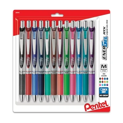 Image of Pentel Energel Rtx Retractable Liquid Gel Pen .7Mm 12/Pkg Assorted Ink Colors