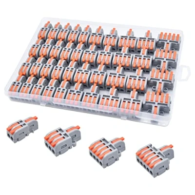 Image of XALXMAW 40Pcs Lever Wire Connector, DIY Mini Compact Splicing Electrical Connectors Assortment Pack Kit for Quick Connect 28 12 AWG