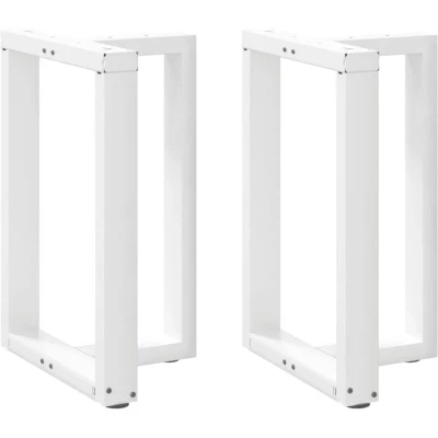 Image of vidaXL T Shaped Dining Table Legs White Steel 60x35x(72 73) cm Adjustables For Living/Kitchen Room Powder Coated, Durable