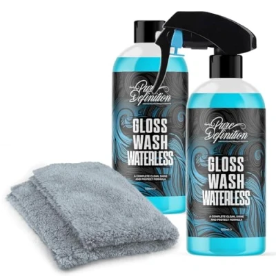 Image of Waterless Wash Kit, Car Spray Carnauba Wax, Great For Showroom Care and Cleaning Paintwork Pure Definition (2 x 500ml)