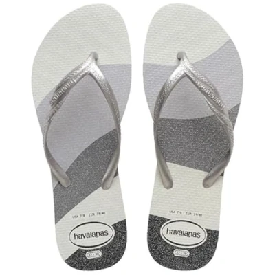 Image of Havaianas Fantasia Gloss, White/Silver, 6.5/7