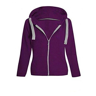 Image of Zaif &amp; Hari® Kids Girls Boys Unisex Plain Fleece Hoodie Zip Up Style Zipper Age 2 13 (11 12 Years, Purple)