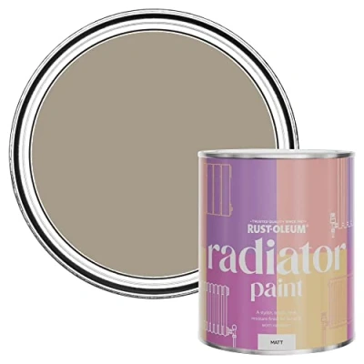 Image of Rust Oleum Beige Heat Resistant Radiator Paint in Matt Finish Silver Sage 750ml (SHDRCT1191)