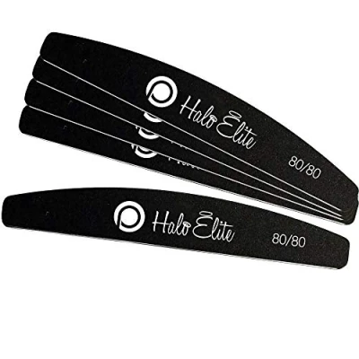 Image of Pure Nails Halo Elite Black Moon Nail Foam Files 80/80 Grit (Pack Of 5)