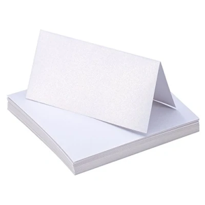 Image of Bememo 50 Pieces White Table Cards Name Place for Wedding Party Decoration