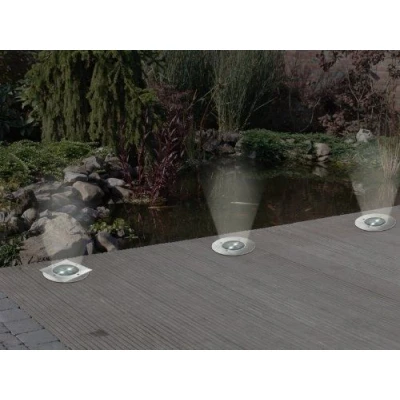 Image of Smartwares Lugo solar LED recessed floor light, IP44, stainless steel, glass
