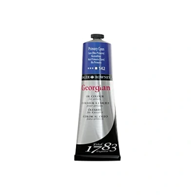 Image of Daler Rowney Georgian Oil Paint, Aluminium Tube, 7.61oz 225 ml, Primary Cyan