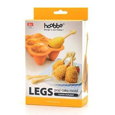 Image of CKB LTD® Fried Chicken Legs Silicone Baking Cake Pop Mould Novelty Fun Mold Makes 6 Cakepops with Bone Shaped Lolly Sticks