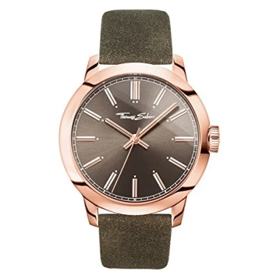 Image of Thomas Sabo Mens Analogue Quartz Watch with Leather Strap Wa0314 266 205 46 Mm